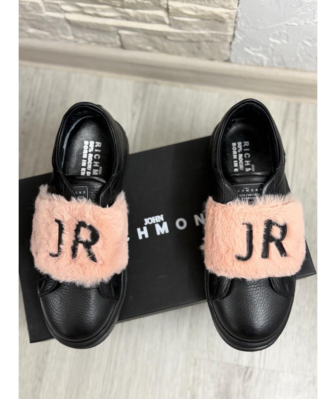 JOHN RICHMOND Черные кожаные кеды, фото 3