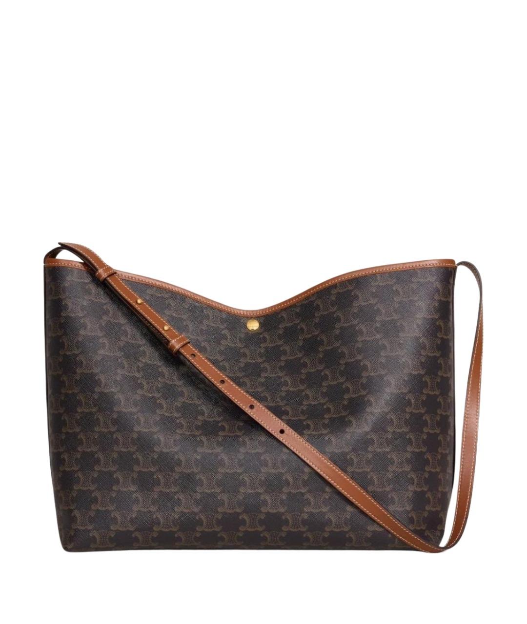 CELINE Коричневая кожаная сумка через плечо, фото 1