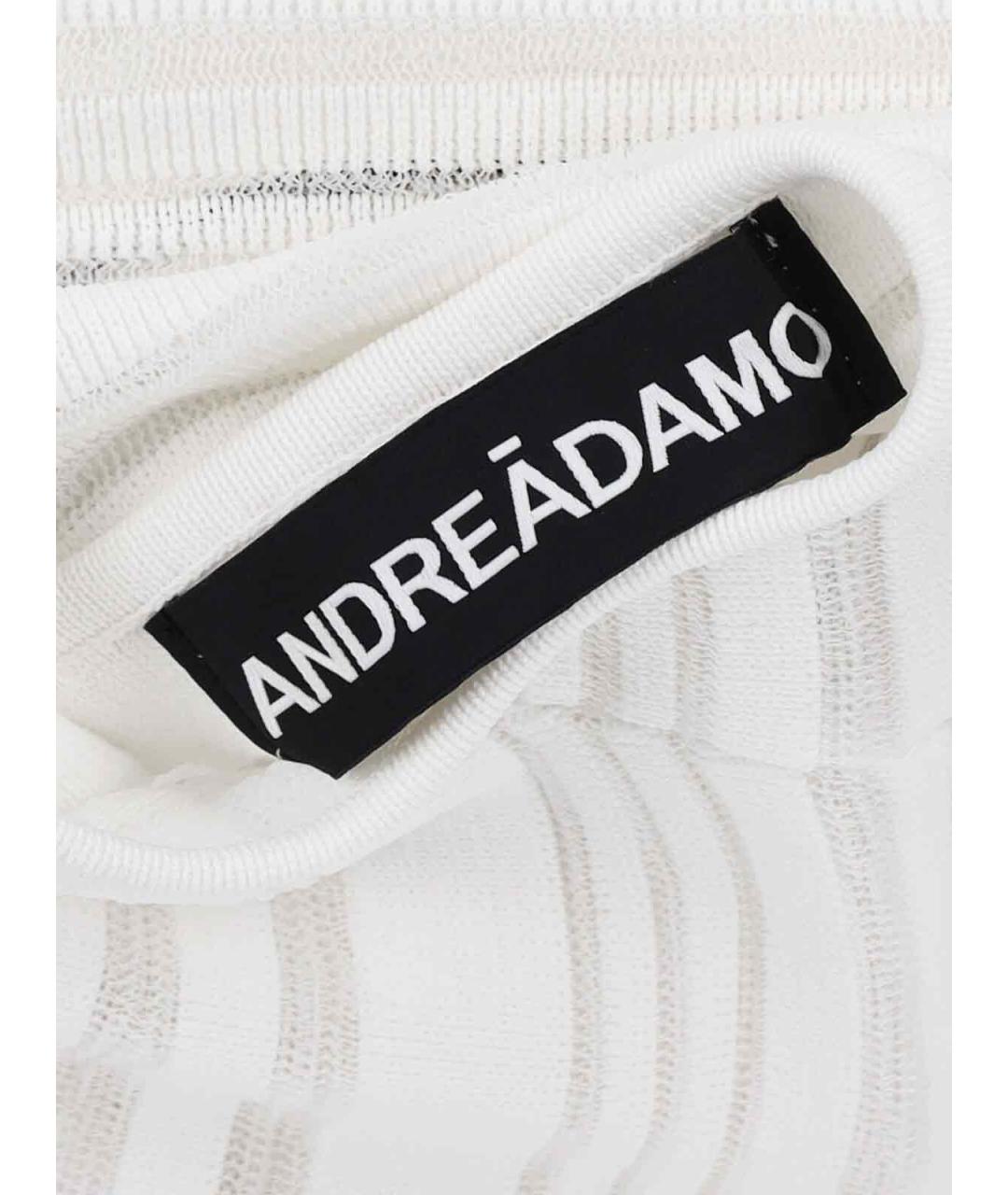 ANDREADAMO Белое вискозное повседневное платье, фото 5