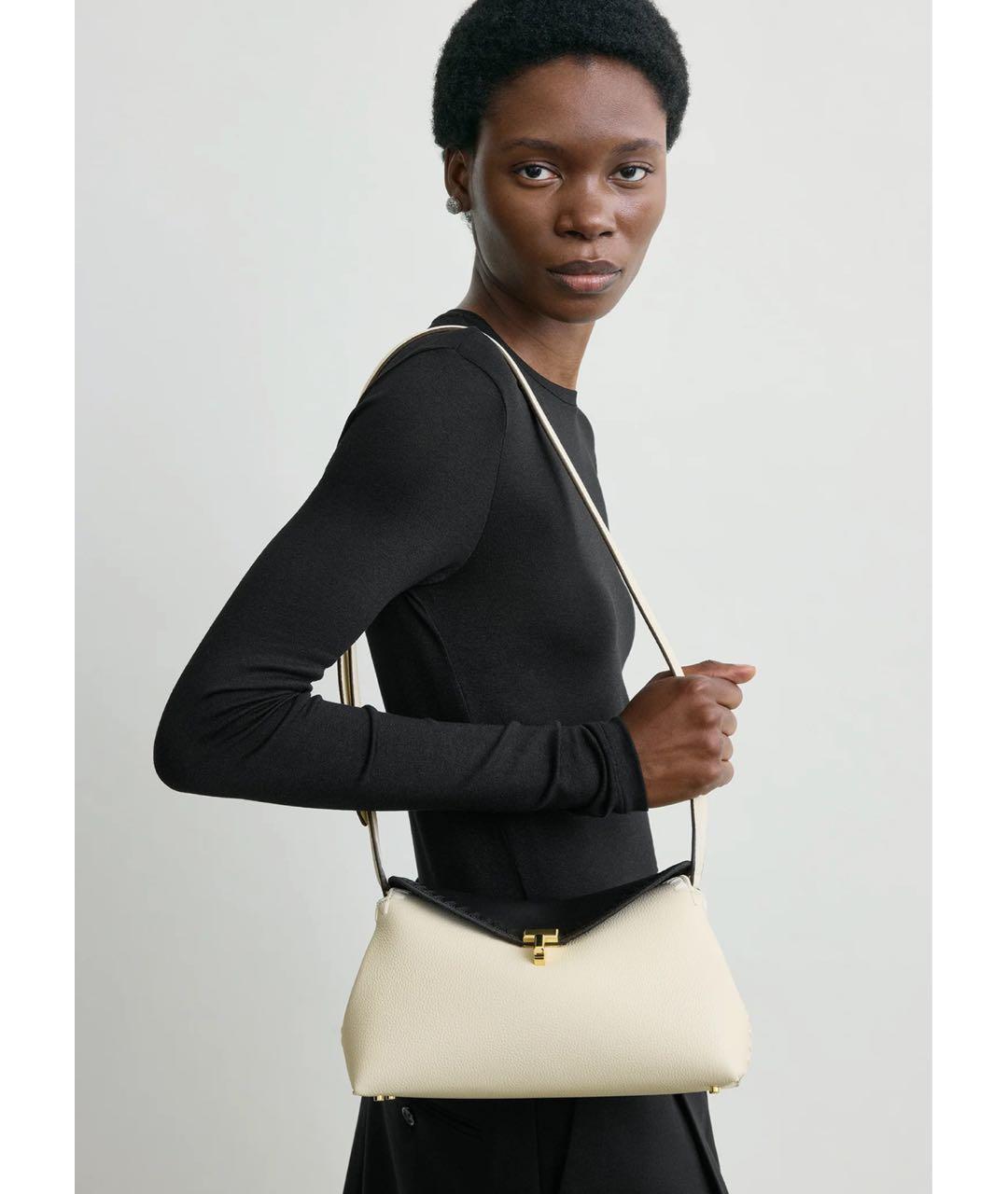 TOTEME Бежевая кожаная сумка через плечо, фото 2