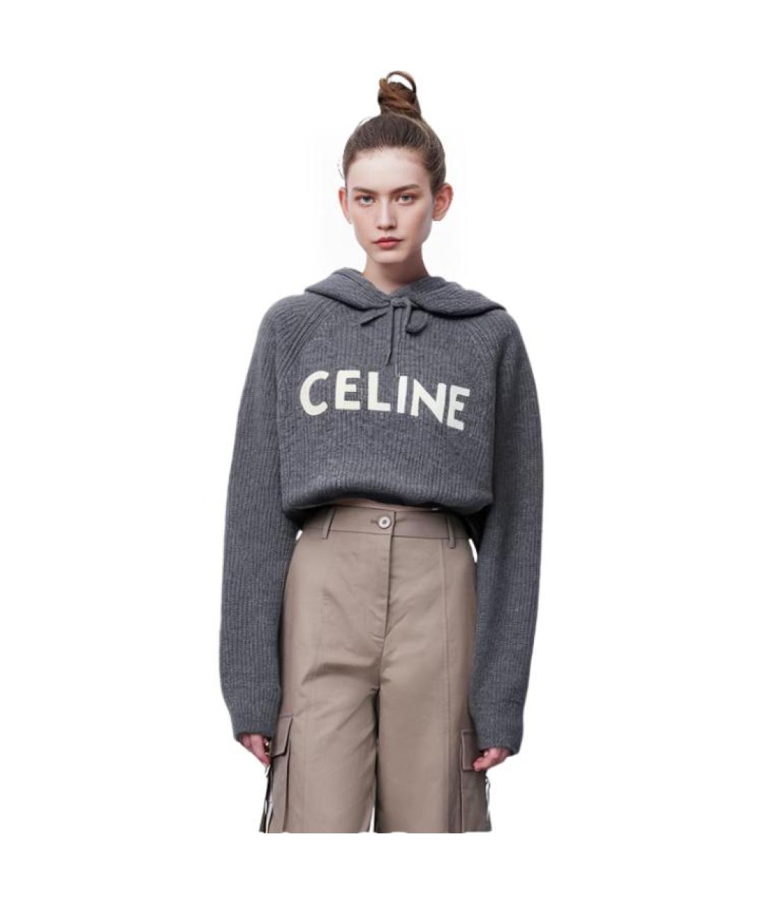 CELINE Серый шерстяной джемпер / свитер, фото 3