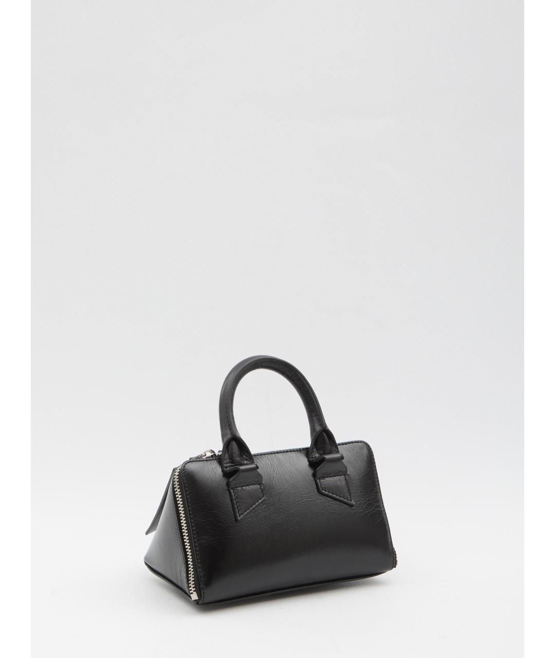 THE ATTICO Черная кожаная сумка с короткими ручками, фото 2