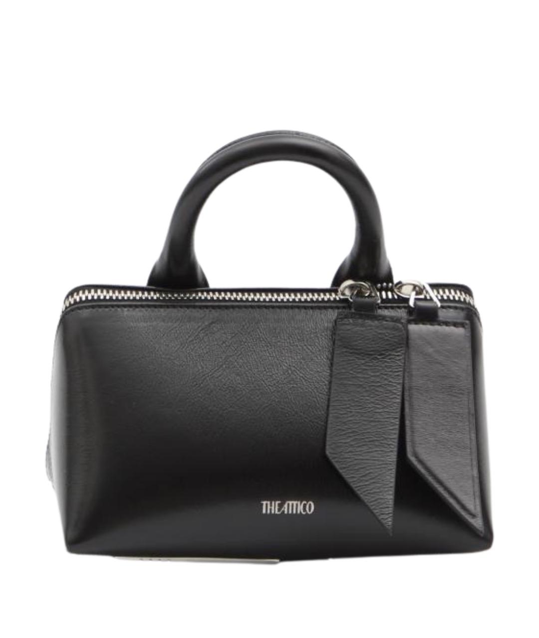 THE ATTICO Черная кожаная сумка с короткими ручками, фото 1