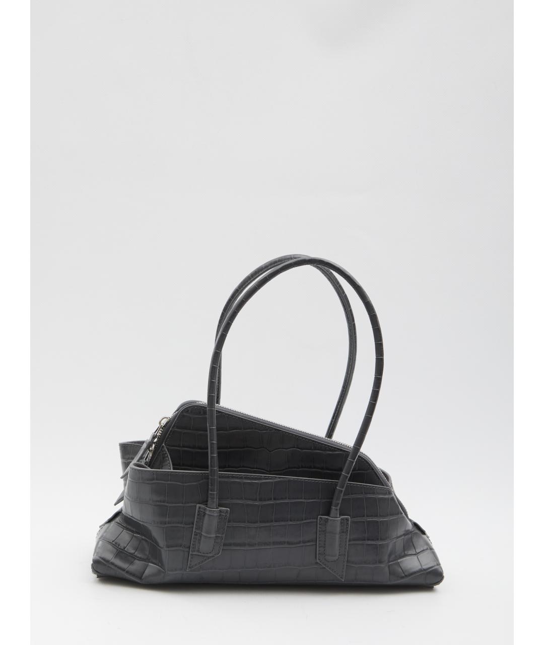 THE ATTICO Серая кожаная сумка через плечо, фото 5