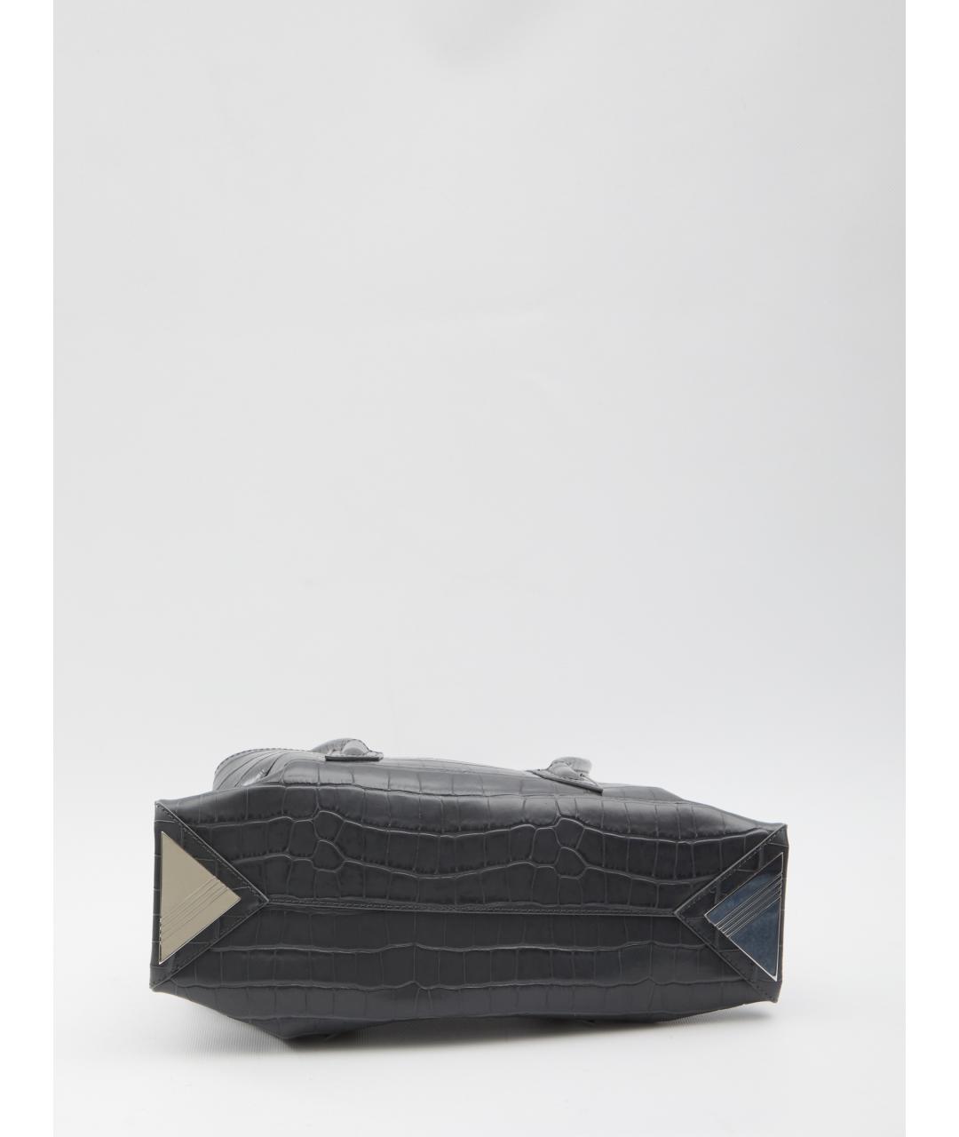 THE ATTICO Серая кожаная сумка через плечо, фото 3