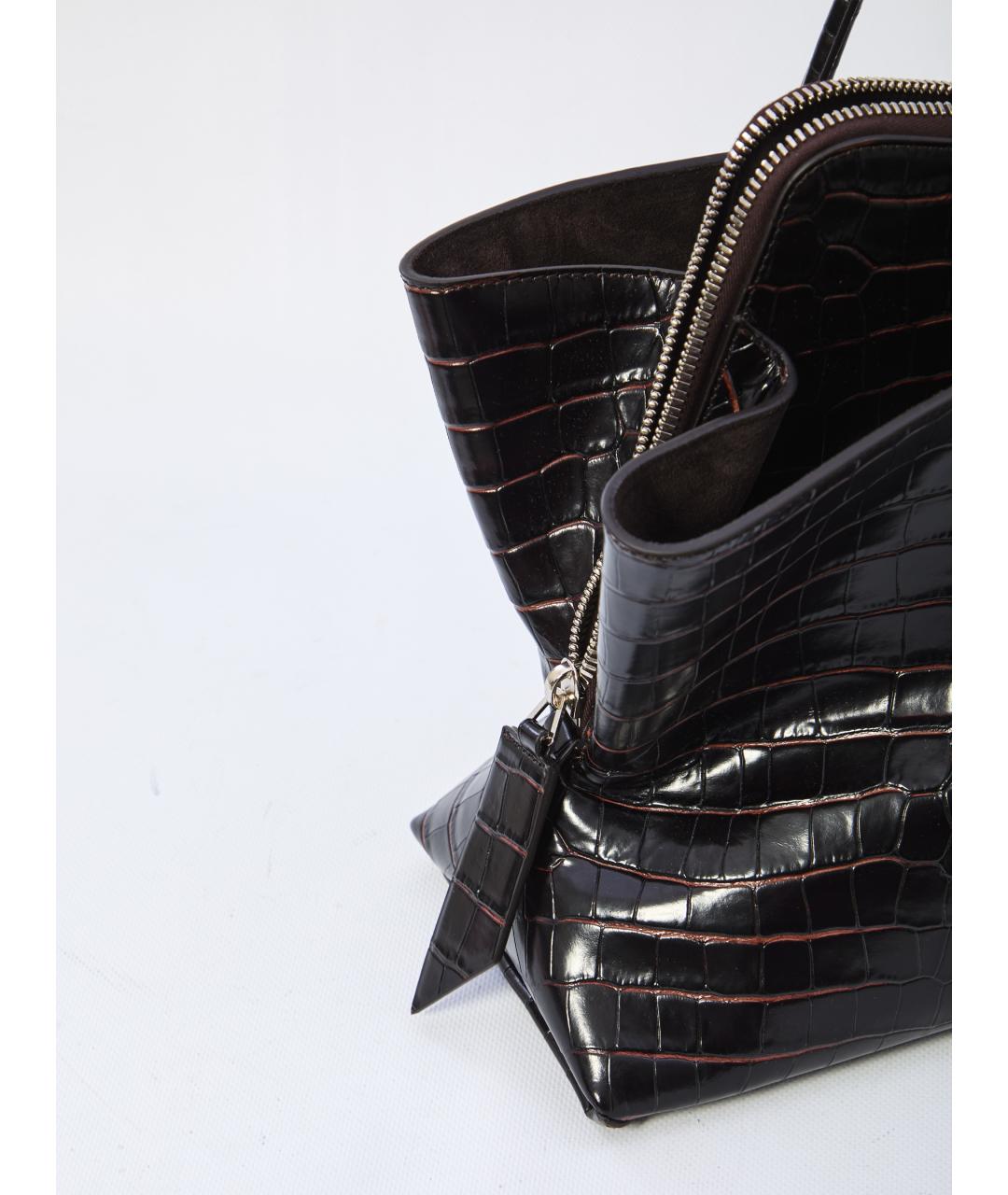 THE ATTICO Коричневая кожаная сумка через плечо, фото 4