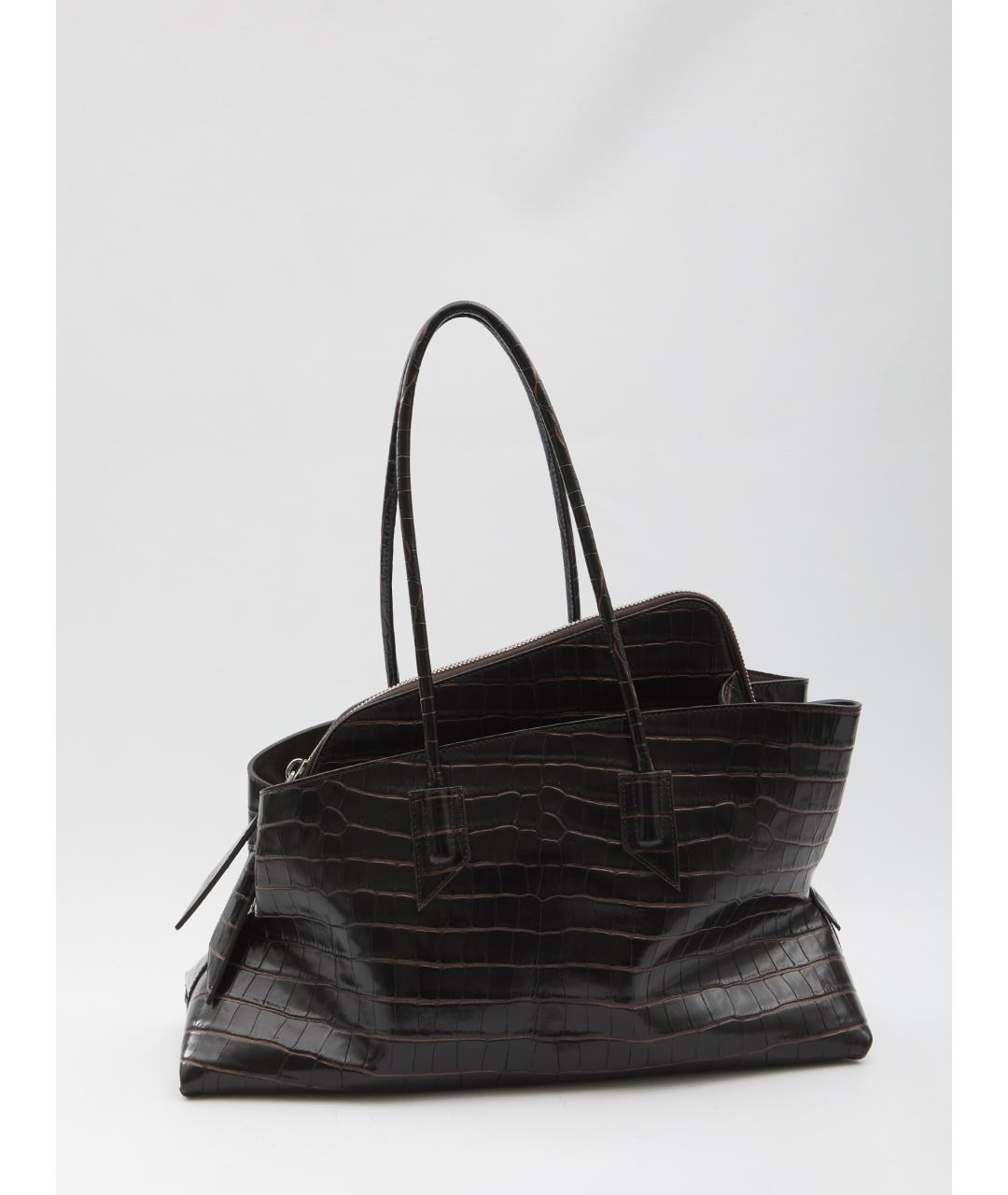 THE ATTICO Коричневая кожаная сумка через плечо, фото 5