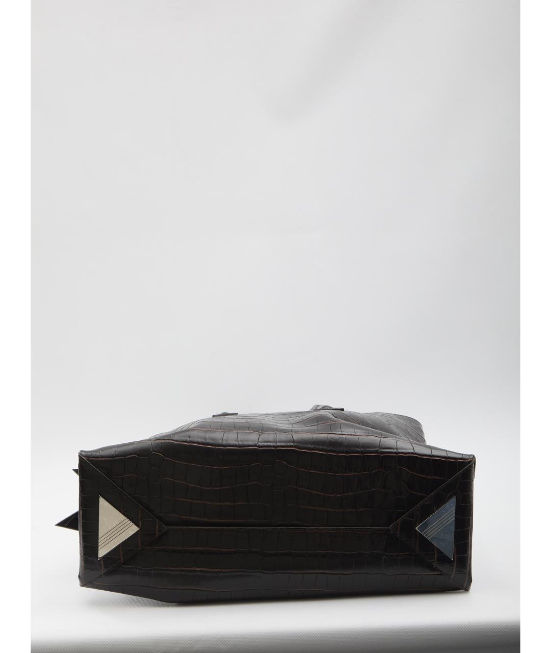 THE ATTICO Коричневая кожаная сумка через плечо, фото 3