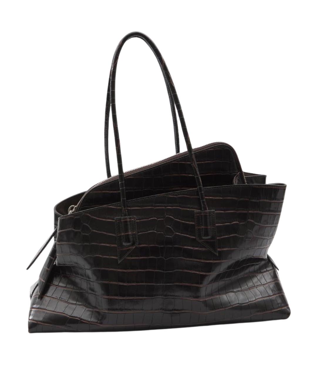 THE ATTICO Коричневая кожаная сумка через плечо, фото 1