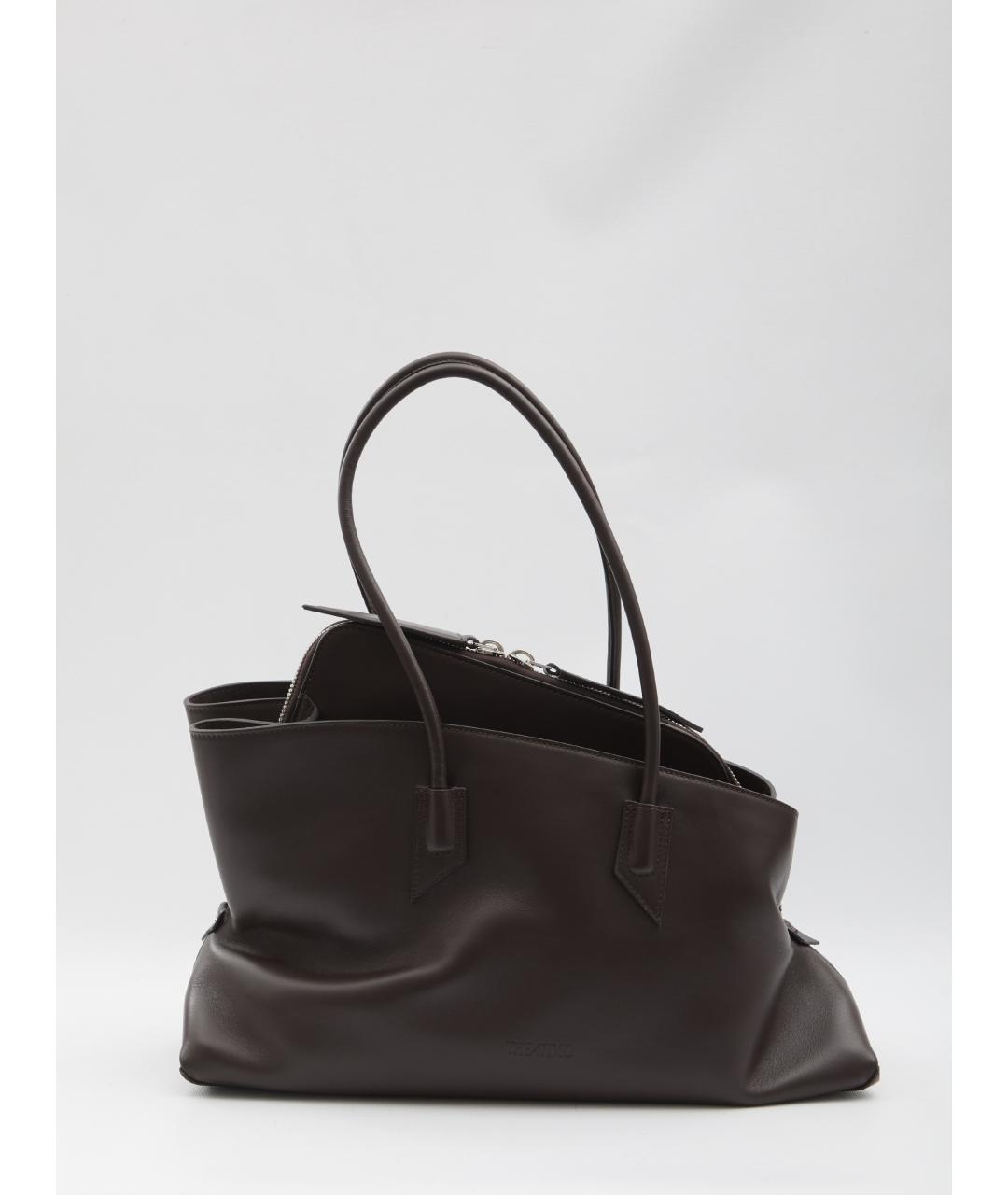 THE ATTICO Коричневая кожаная сумка через плечо, фото 5