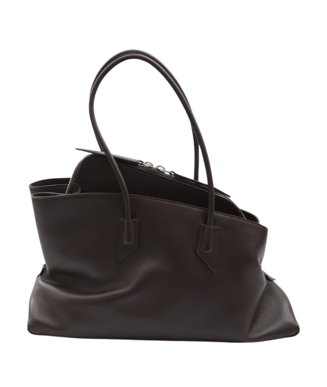 THE ATTICO Коричневая кожаная сумка через плечо, фото 1