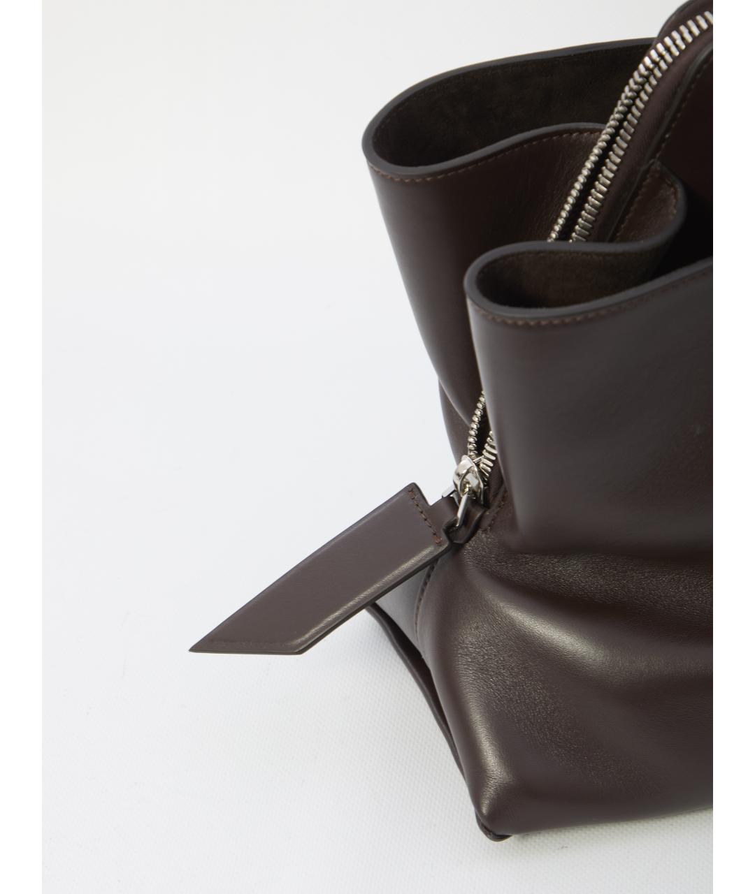 THE ATTICO Коричневая кожаная сумка через плечо, фото 4