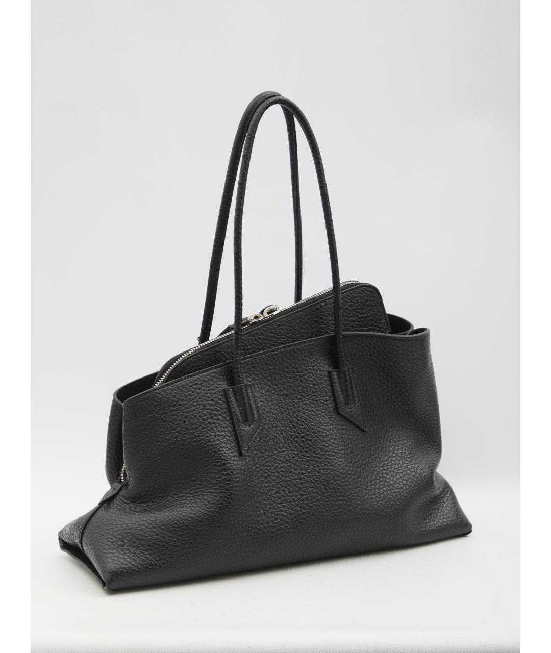 THE ATTICO Черная кожаная сумка тоут, фото 2