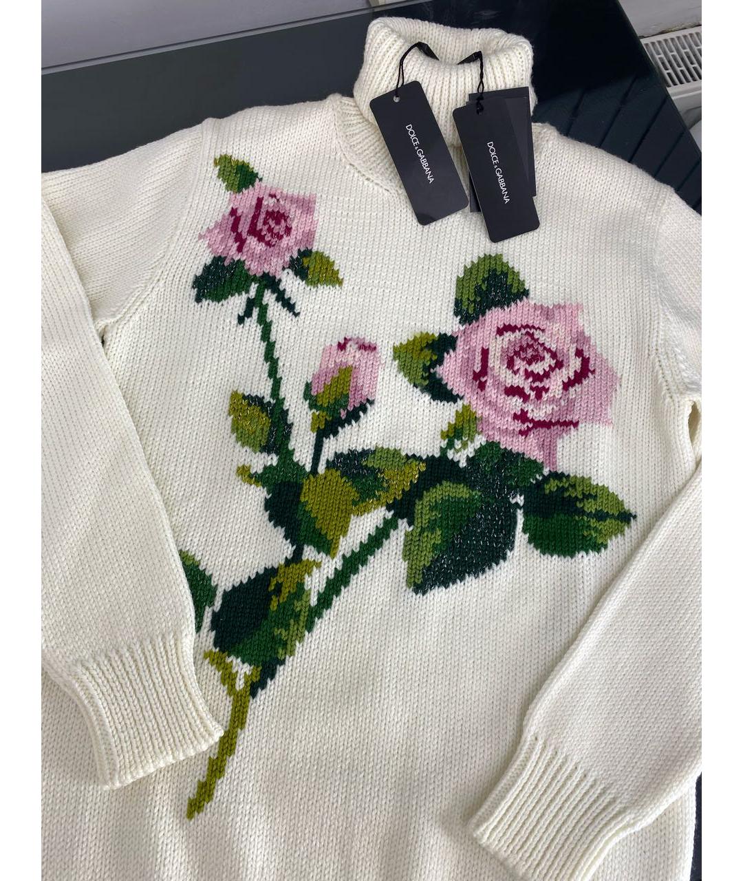 DOLCE&GABBANA Белый шерстяной джемпер / свитер, фото 3