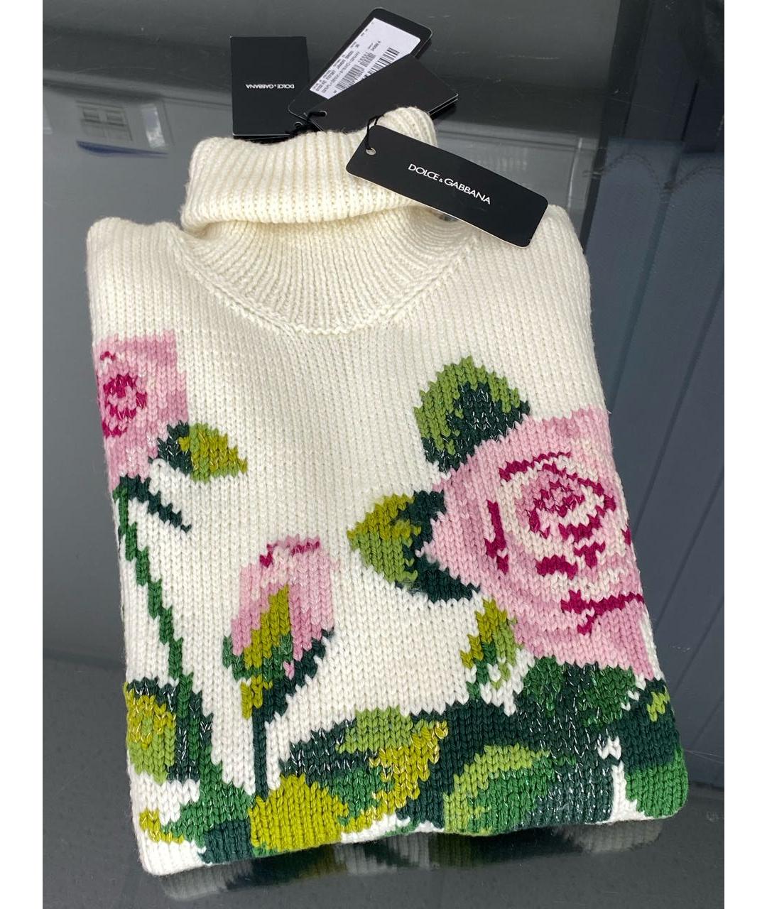 DOLCE&GABBANA Белый шерстяной джемпер / свитер, фото 4