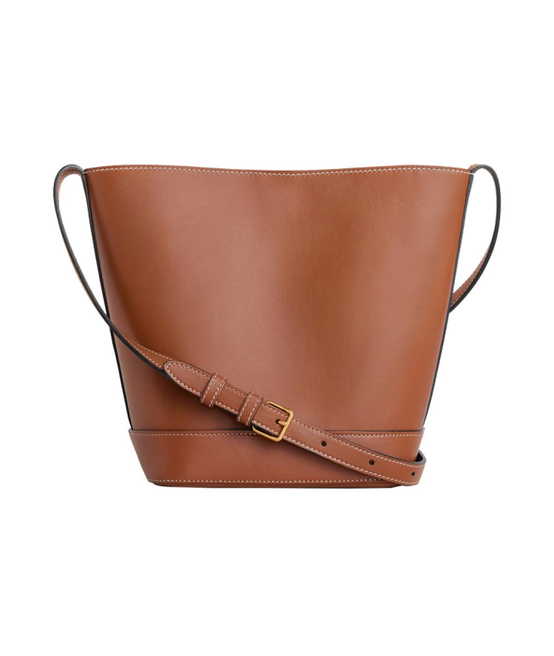 CELINE Коричневая кожаная сумка через плечо, фото 3