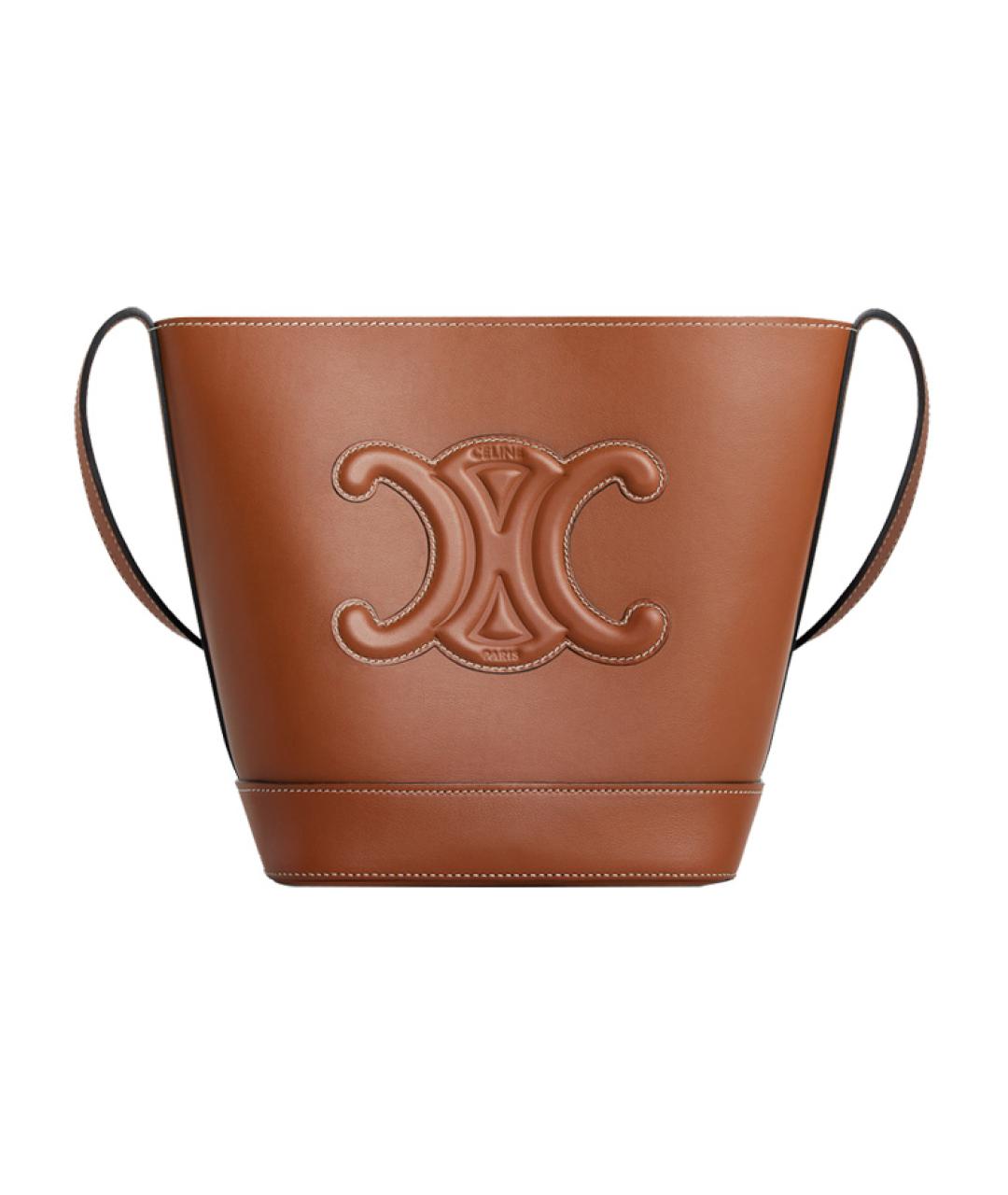 CELINE Коричневая кожаная сумка через плечо, фото 1