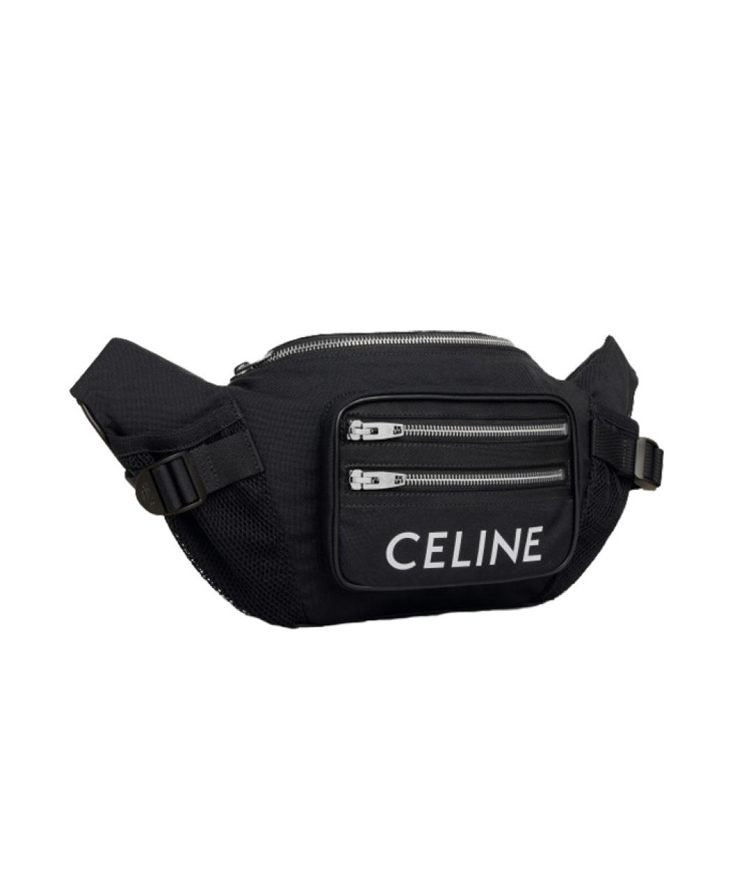 CELINE Черная тканевая поясная сумка, фото 3