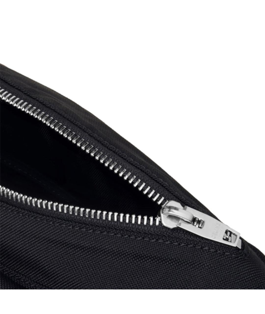 CELINE Черная тканевая поясная сумка, фото 4