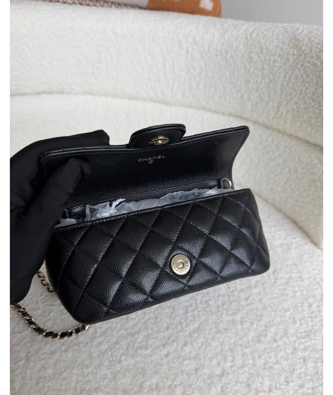 CHANEL Черная кожаная сумка через плечо, фото 4