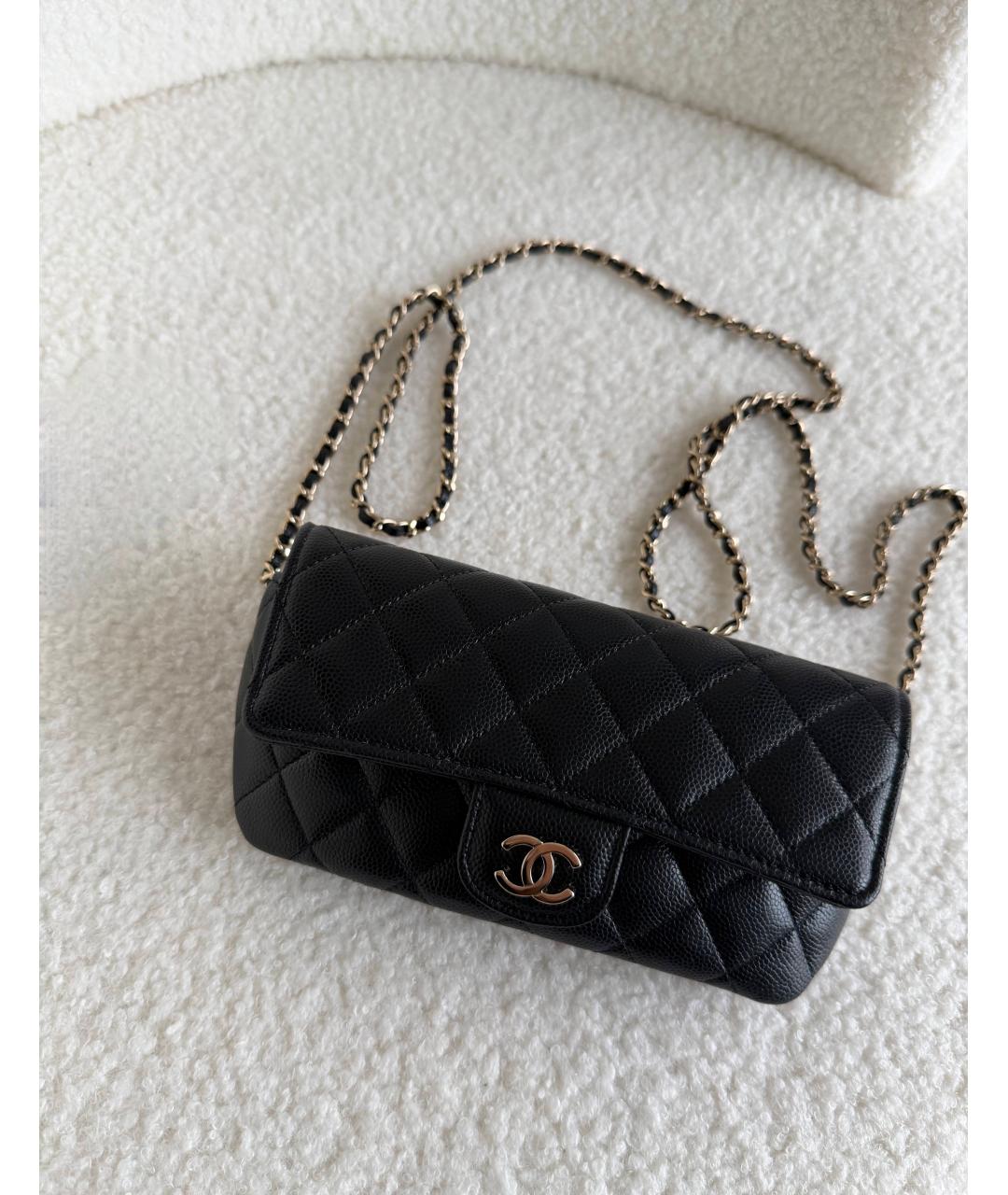 CHANEL Черная кожаная сумка через плечо, фото 2