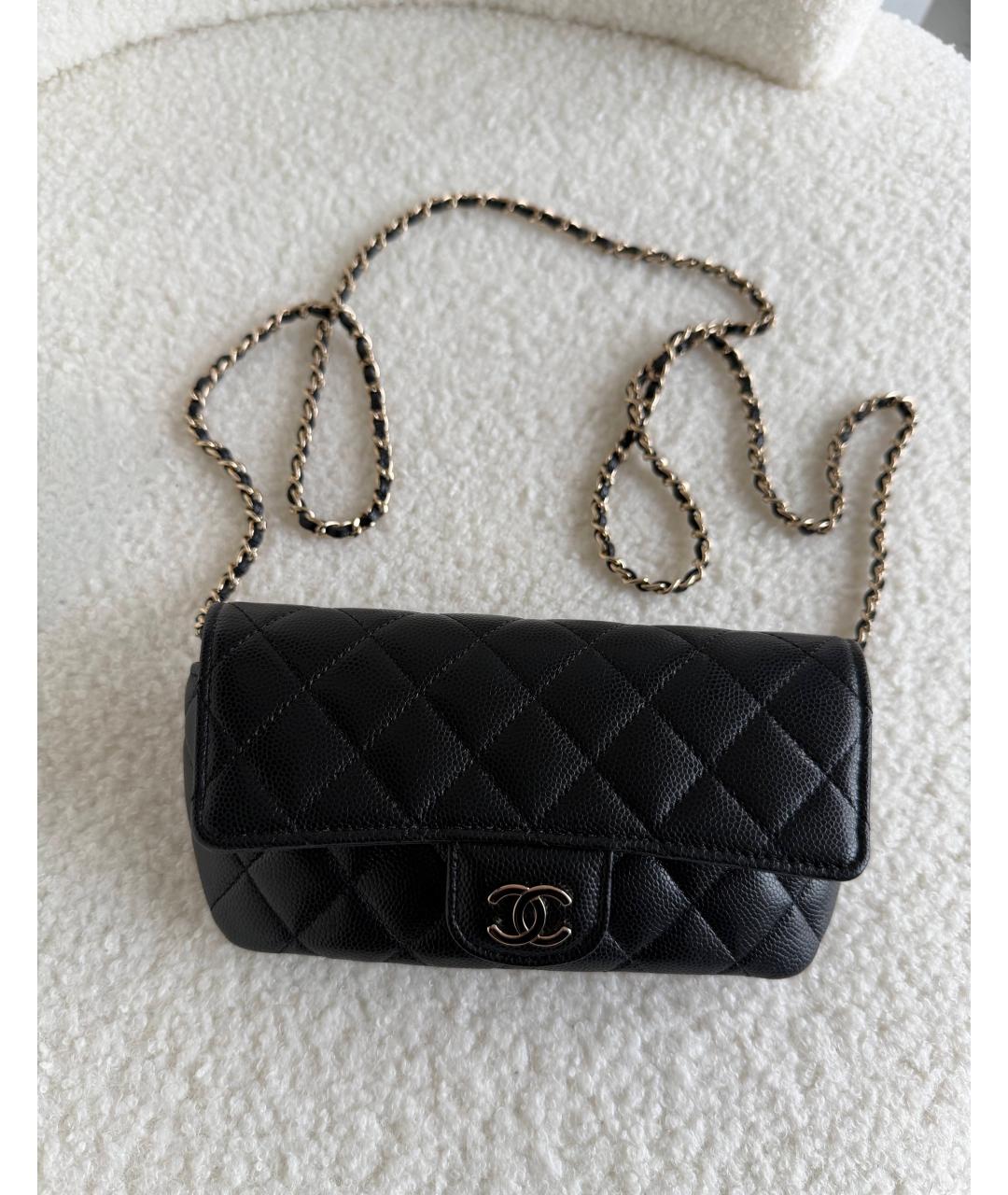 CHANEL Черная кожаная сумка через плечо, фото 6