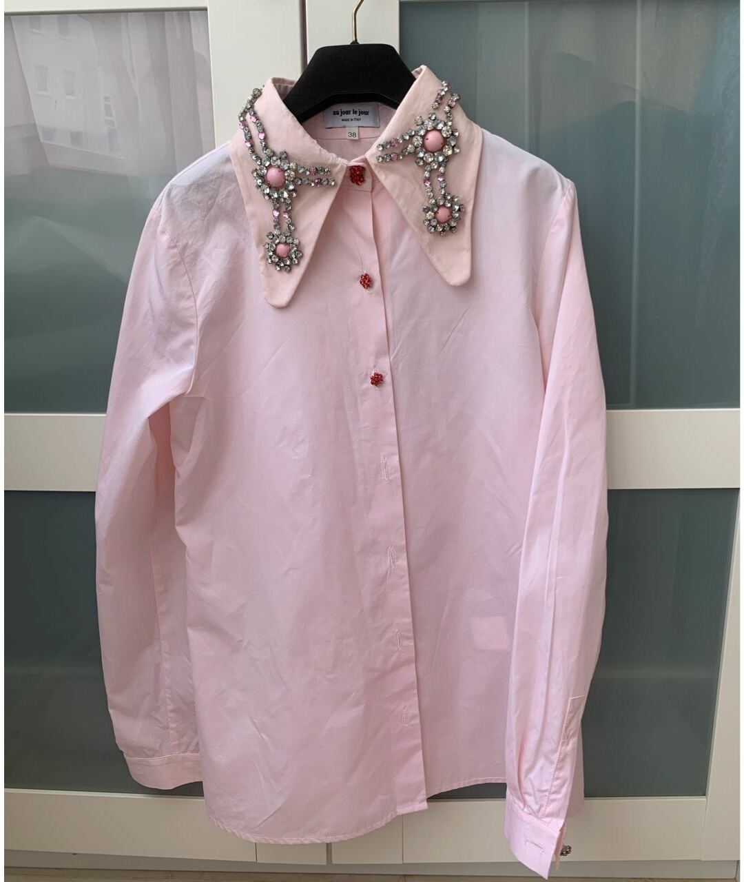 AU JOUR LE JOUR Розовая хлопковая рубашка, фото 5