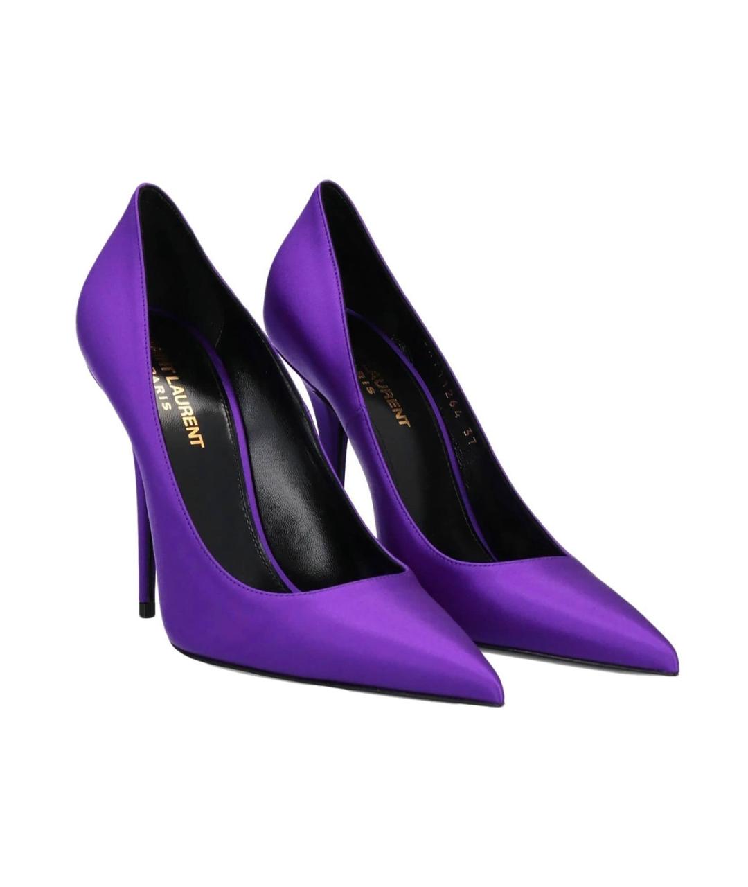 SAINT LAURENT Фиолетовые текстильные туфли, фото 2