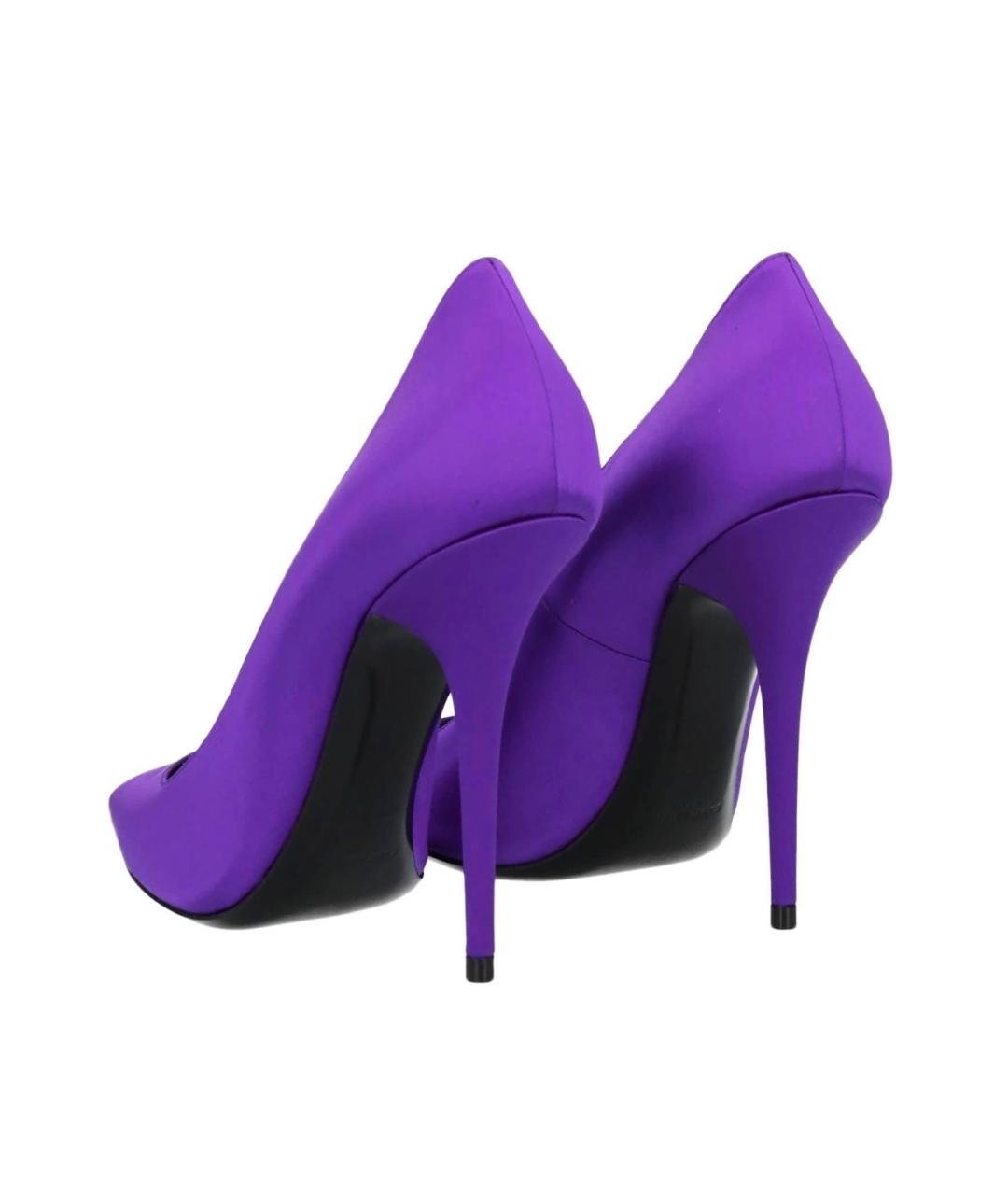 SAINT LAURENT Фиолетовые текстильные туфли, фото 3