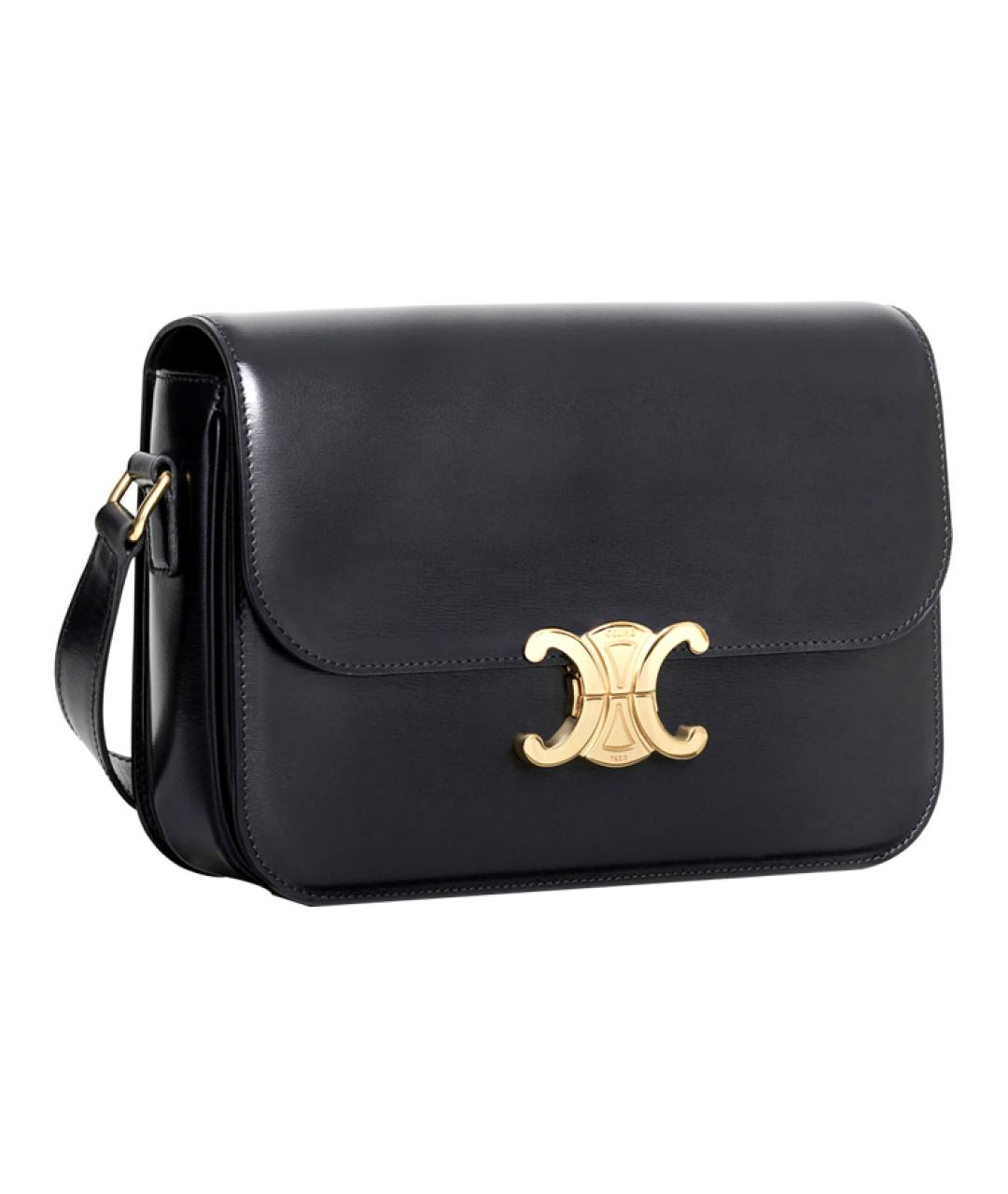 CELINE Черная кожаная сумка через плечо, фото 2