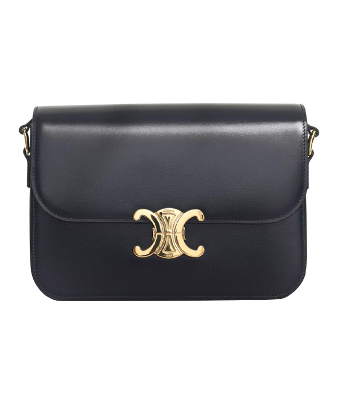 CELINE Черная кожаная сумка через плечо, фото 1