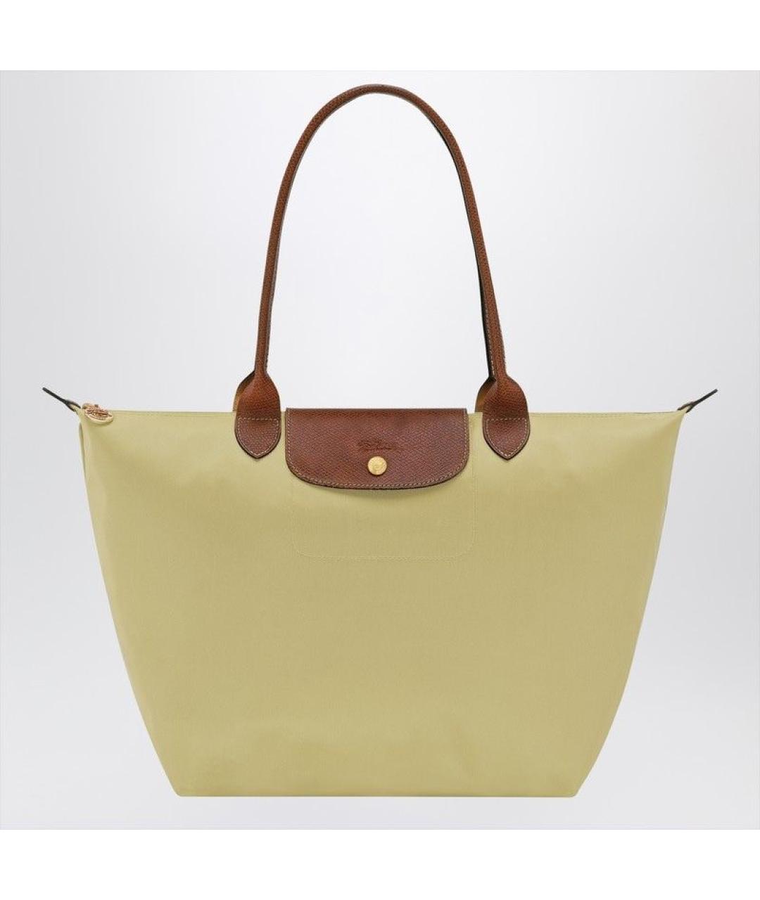 LONGCHAMP Желтая тканевая сумка тоут, фото 6