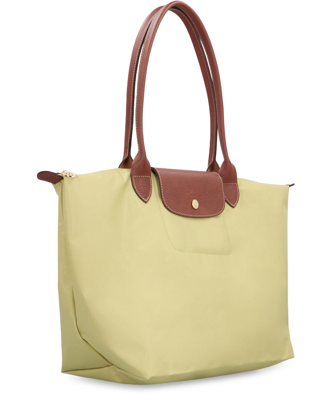 LONGCHAMP Желтая тканевая сумка тоут, фото 3