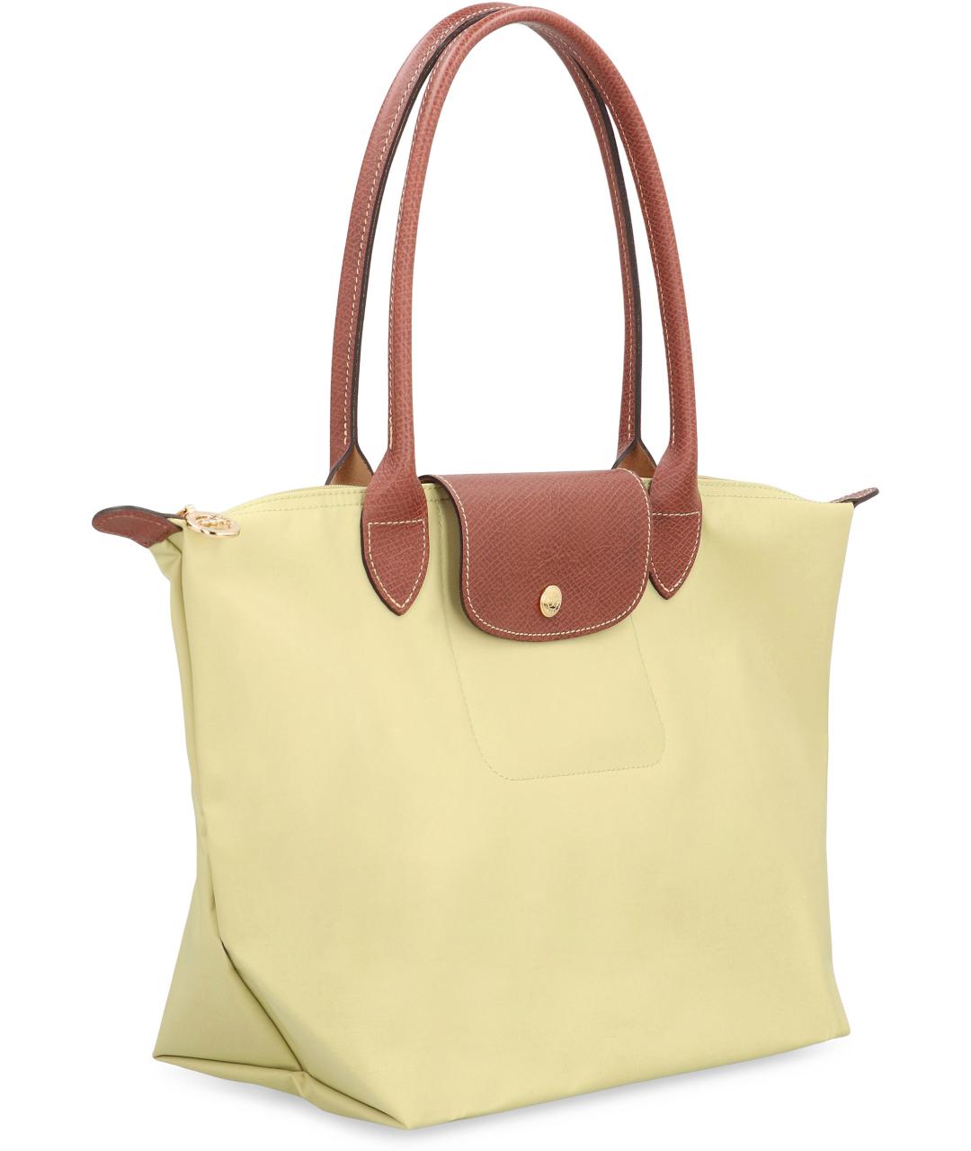 LONGCHAMP Желтая тканевая сумка тоут, фото 3