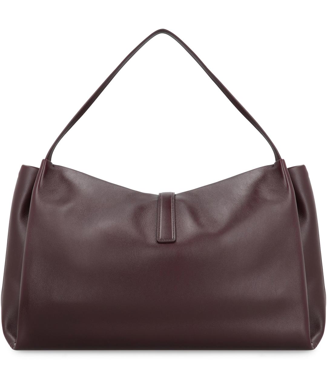 FERRAGAMO Бордовая кожаная сумка тоут, фото 4