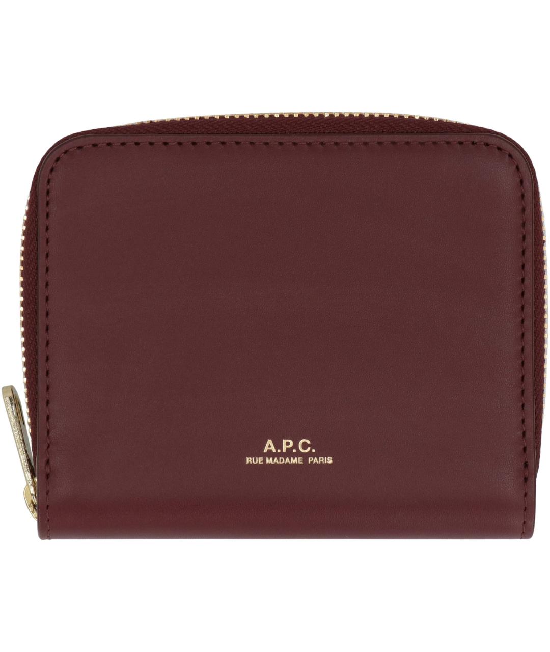 A.P.C. Бордовый кожаный кошелек, фото 1