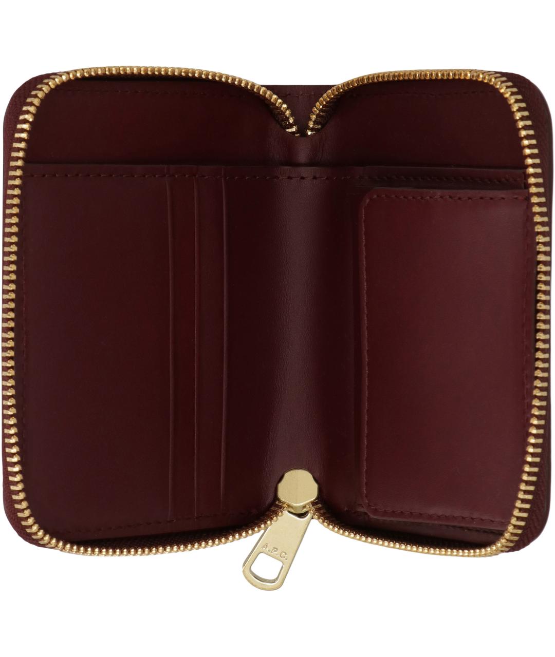 A.P.C. Бордовый кожаный кошелек, фото 3