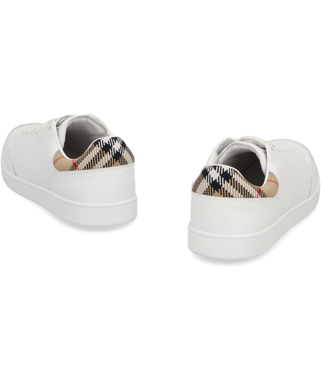BURBERRY Белые кожаные кроссовки, фото 4