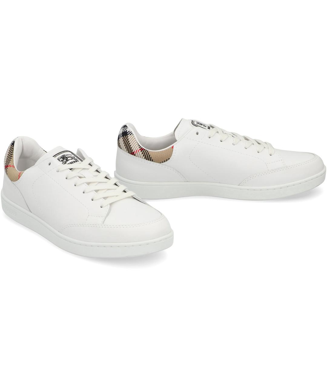 BURBERRY Белые кожаные кроссовки, фото 3