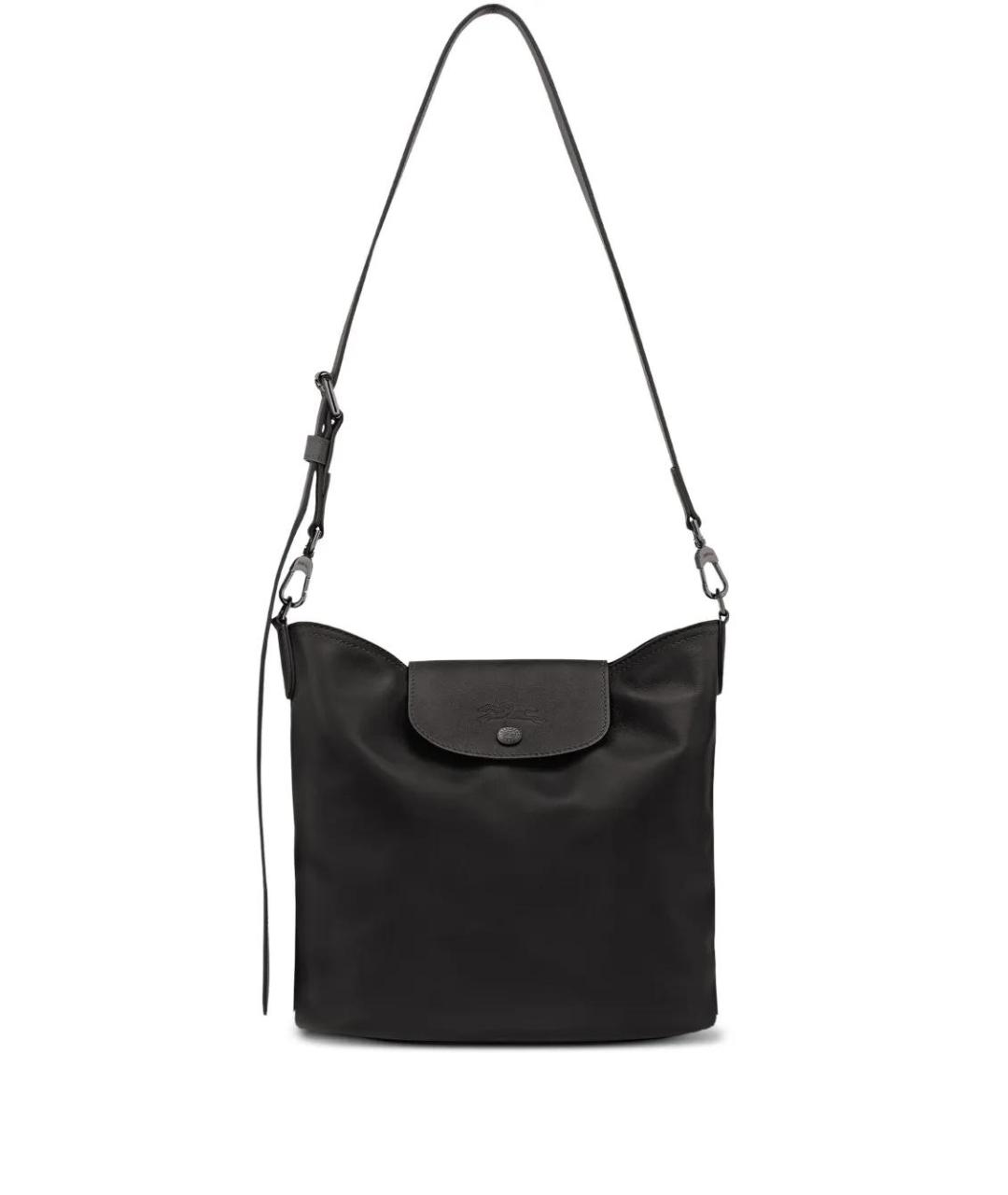 LONGCHAMP Черная кожаная сумка через плечо, фото 1
