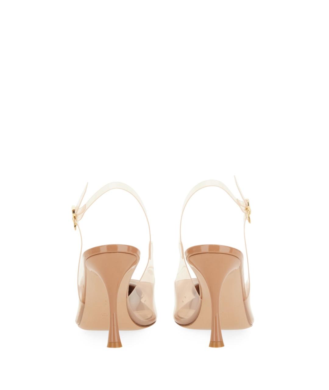 GIANVITO ROSSI Бежевые резиновые туфли, фото 4