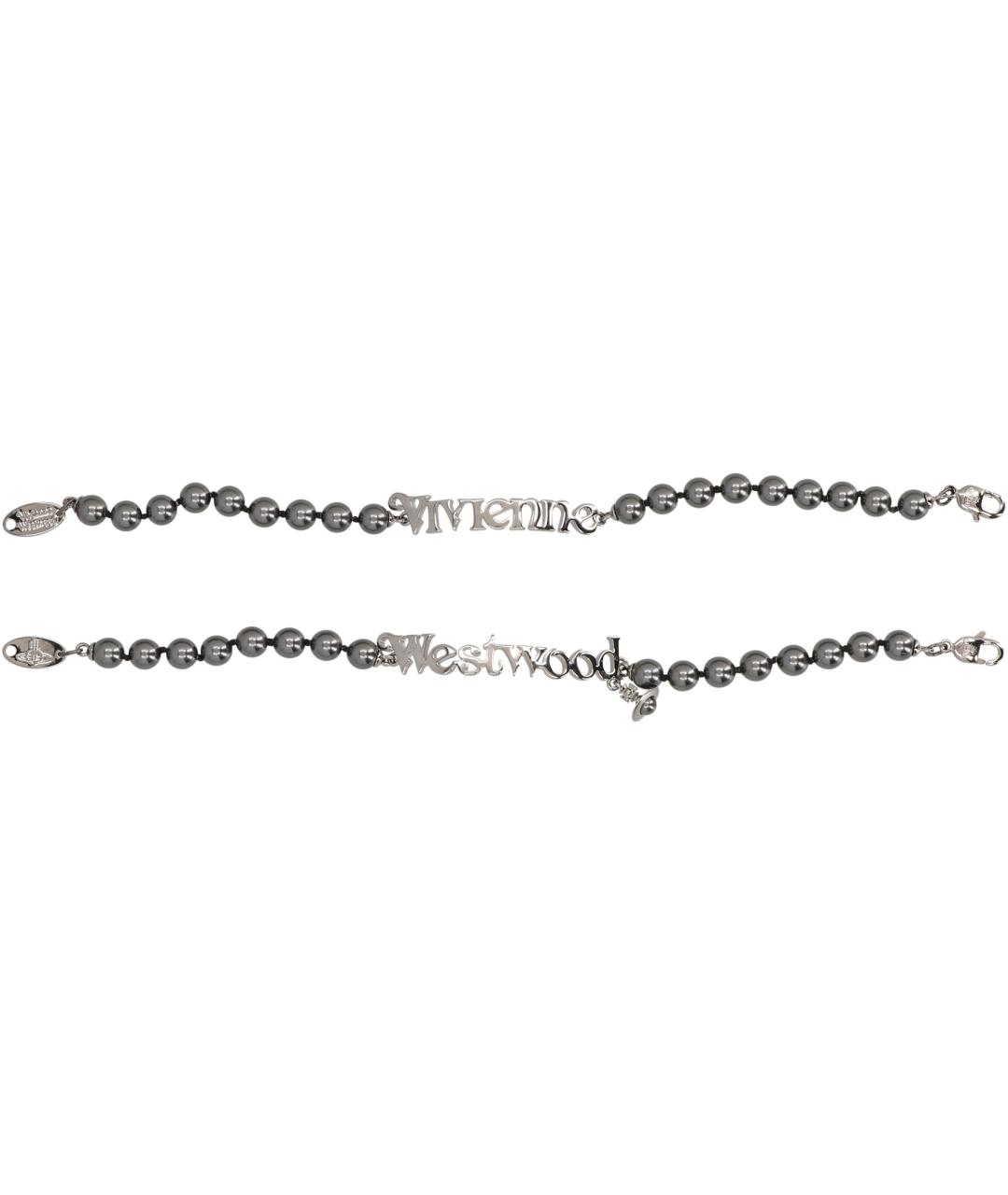 VIVIENNE WESTWOOD Черный металлический браслет, фото 2