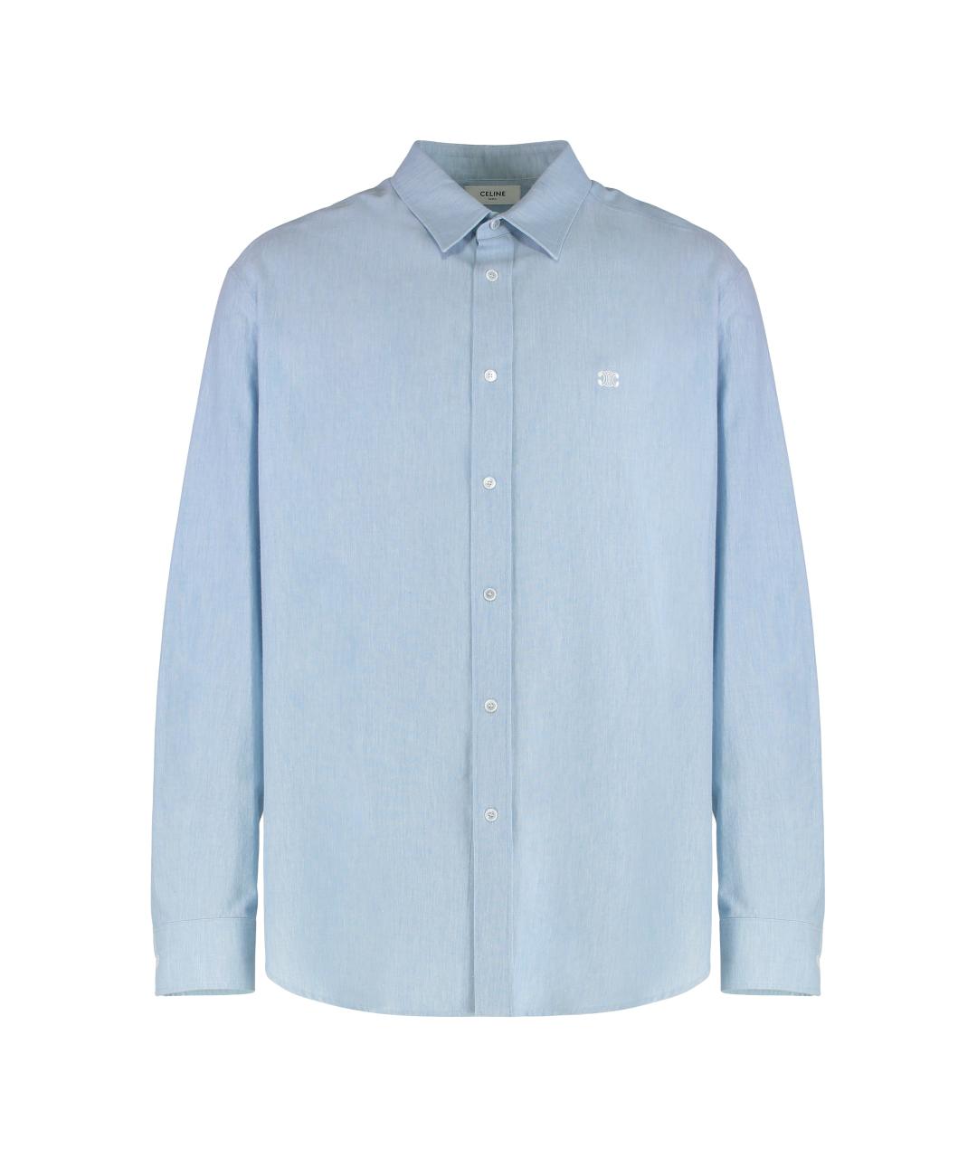 CELINE Голубая хлопковая кэжуал рубашка, фото 1