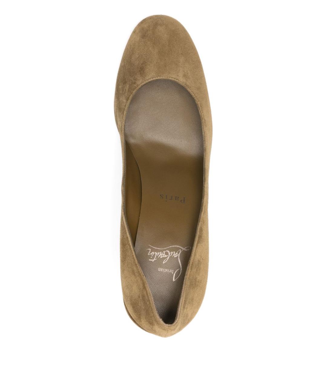 CHRISTIAN LOUBOUTIN Коричневые замшевые туфли, фото 3