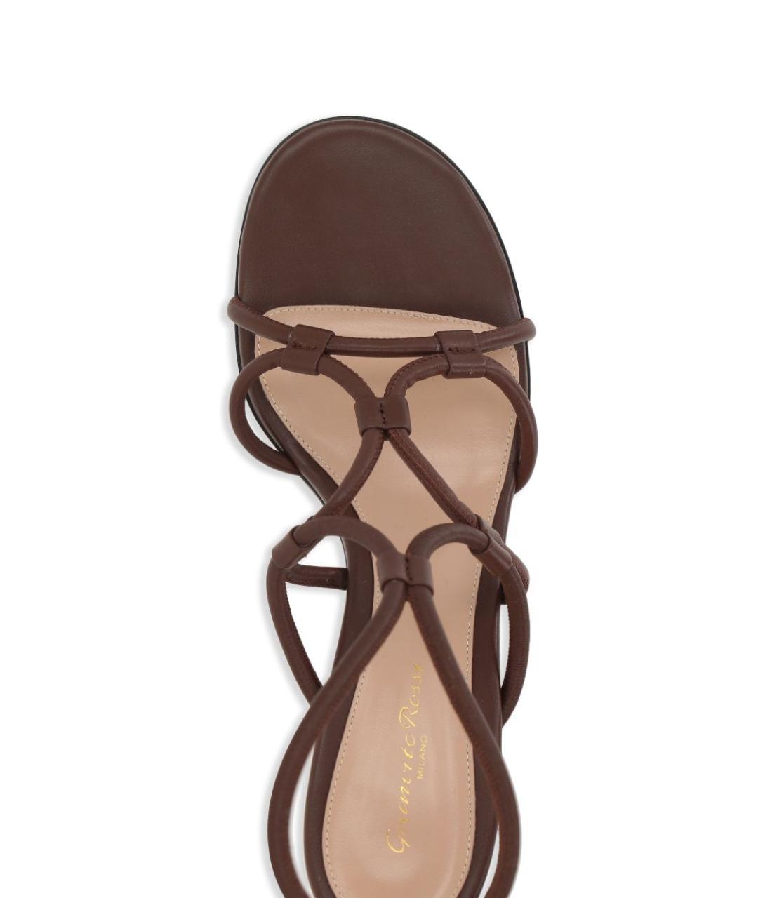 GIANVITO ROSSI Коричневые кожаные босоножки, фото 4