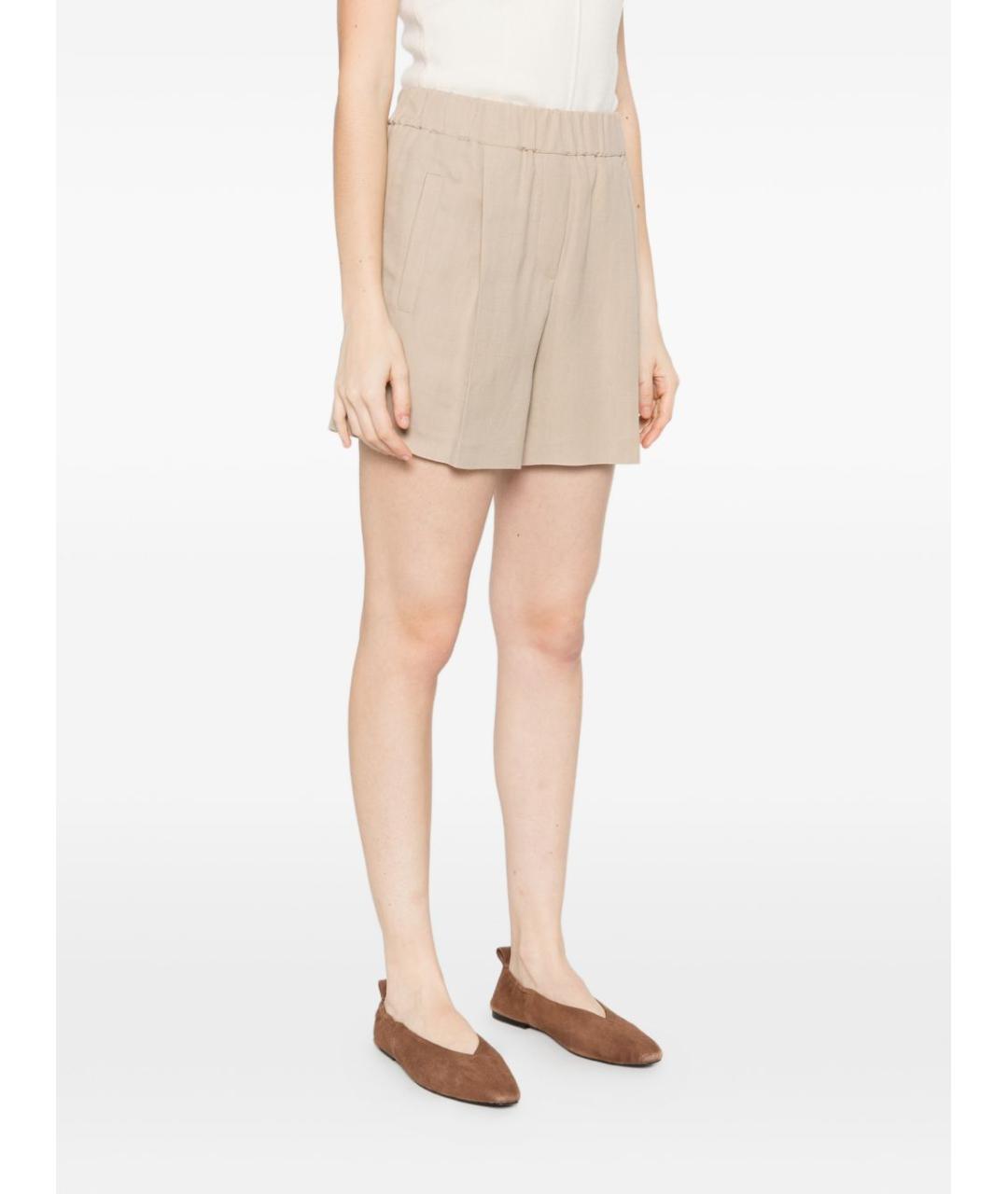 BRUNELLO CUCINELLI Бежевые льняные шорты, фото 4