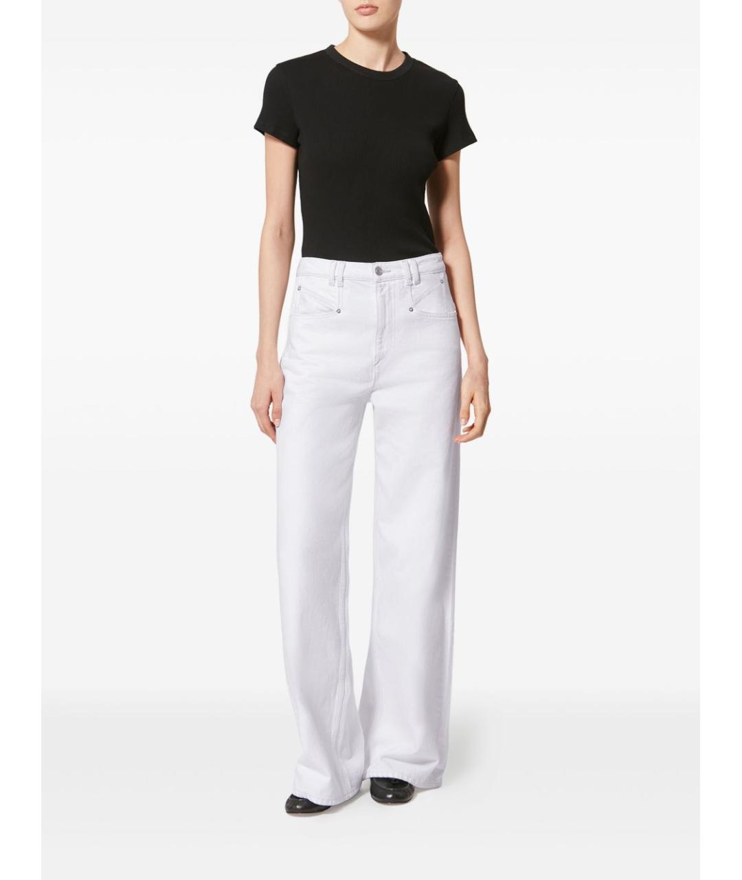 ISABEL MARANT Белые хлопковые прямые джинсы, фото 3