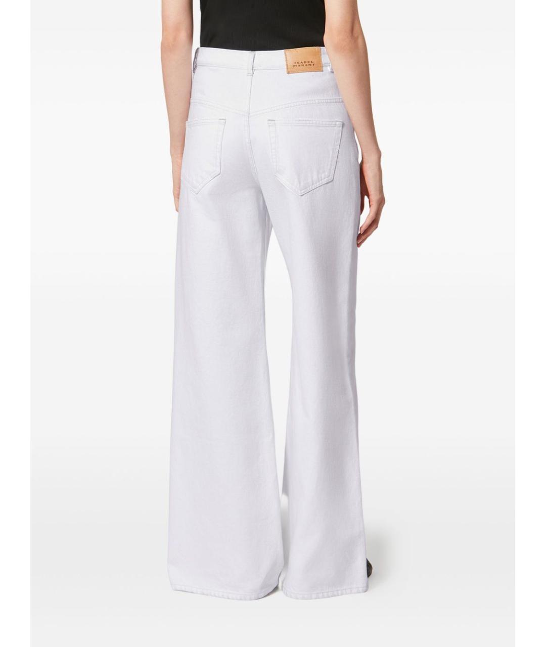 ISABEL MARANT Белые хлопковые прямые джинсы, фото 4