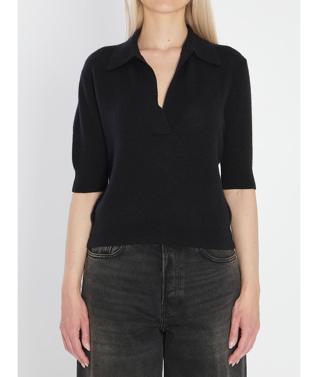 KHAITE Черная кашемировая футболка, фото 6