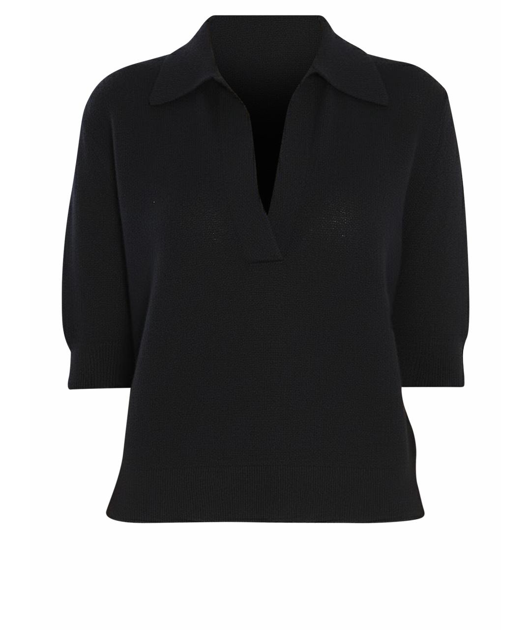KHAITE Черная кашемировая футболка, фото 1